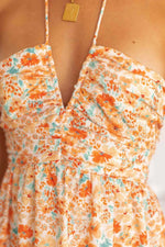 Tiered Halter Neck Printed Cami Dress