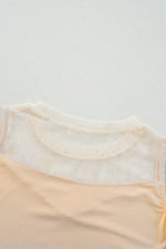 Mesh Patchwork Crew Neck Tank