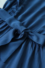 Ruffled Sleeve Tie Waist Midi Dress