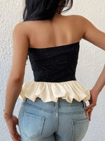 Ruffled Bubble Hem Tube Top