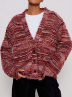Chunky Knit V-Neck Button-Up Cardigan