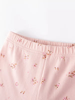 Children's Bunny Applique Peplum Top & Floral Print Leggings Set