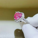 5 Carat Moissanite 925 Sterling Silver Heart Ring