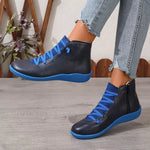 Lace-Up Faux Leather Ankle Boots