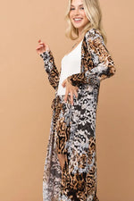 And The Why Animal Print Kimono and Shorts Set