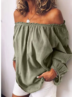 Off-Shoulder Frill Trim Blouse