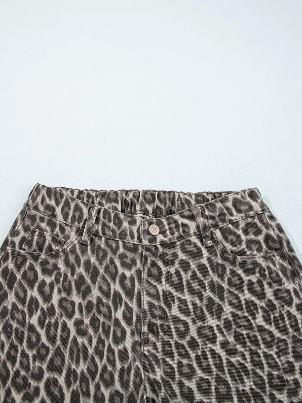 Leopard Straight Loose Leg Jeans
