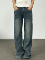 Vintage Wash Wide Leg Jeans