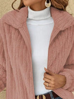 Full Size Zip-Up Long Sleeve Texture Jacket Plus Size
