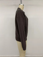 Crew Neck Button-Up Cardigan