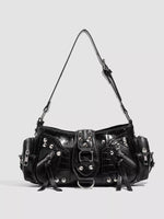 Rivet Embellished Shoulder Bag