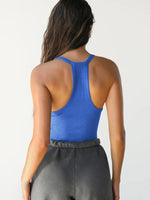 Ribbed V-Neck Halter Tank Top