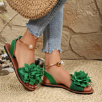 Floral Decor Flat Sandals