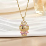 18K Gold-Plated Cartoon Character Pendant Necklace
