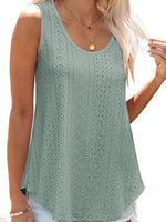 Eyelet Scoop Neck Tank