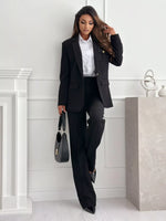 Lapel Collar One Button Blazer