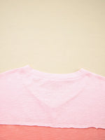 Flower Patched Exposed Seam Oversized T Shirt