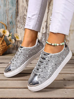 Sequin Lace Up Sneakers