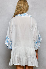 POL Tiered Ruffled Printed 3/4 Sleeve Mini Dress