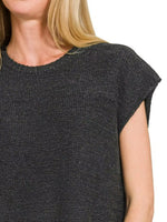 Zenana Oversized Crew Neck Sweater Vest