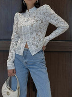 Lace Button-Up Shirt