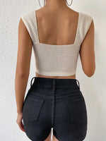 Waffle Knit Sweetheart Neck Tank