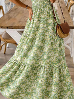 Floral Print Maxi Dress with Spaghetti Straps