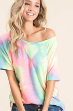 BiBi Tie Dye French Terry Print Top