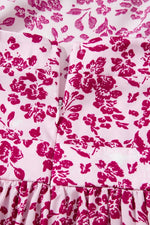 Floral Cutout Back Square Neck Maxi Dress