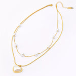 18K Gold-Plated Double Layered Heart Necklace
