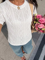 Textured Bow Back Knit T-Shirt