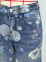 Floral Print Denim Shorts