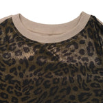 Leopard Round Neck Long Sleeve Sweatshirt