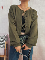 Tie Front Drop Shoulder Cardigan