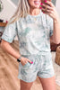 Tie-Dye Top and Drawstring Shorts Set