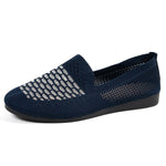 Mesh Breathable Slip-On Loafers with Perforated Design