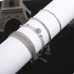 4 Piece Silver-Plated Minimalist Bracelet