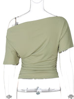 One Shoulder Short Sleeve T-Shirt