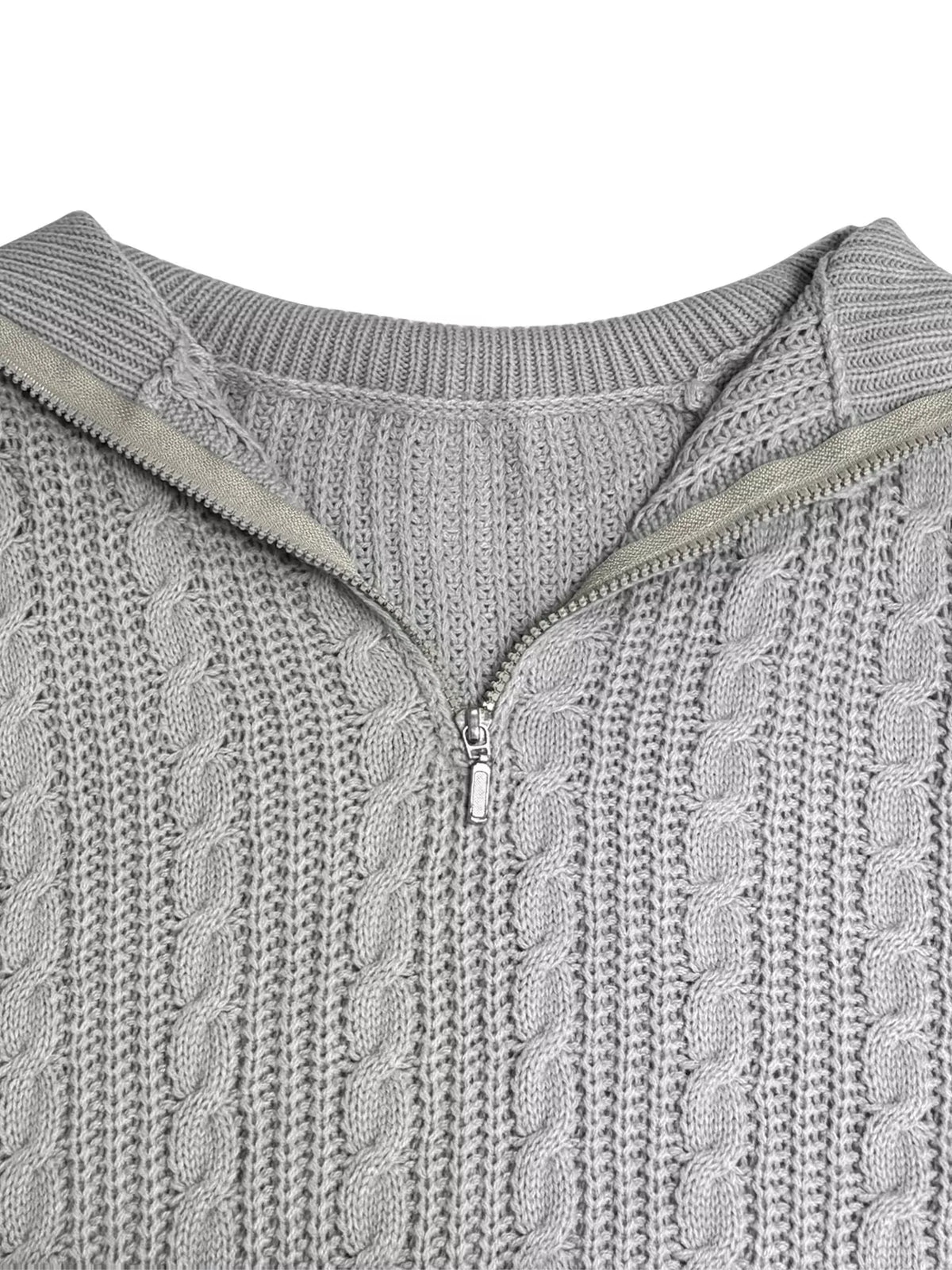 Cable Knit Half Zip Sweater