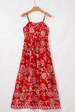 Floral Printed Spaghetti Strap Empire Waist Maxi Dress