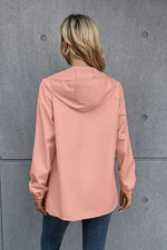 Ivy Lane Zip Up Long Sleeve Hooded Watertight Jacket