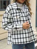 Plaid Button Up Long Sleeve Jacket