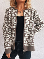 Zip Up Long Sleeve Cardigan
