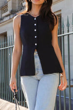 Button Down V-Neck Vest