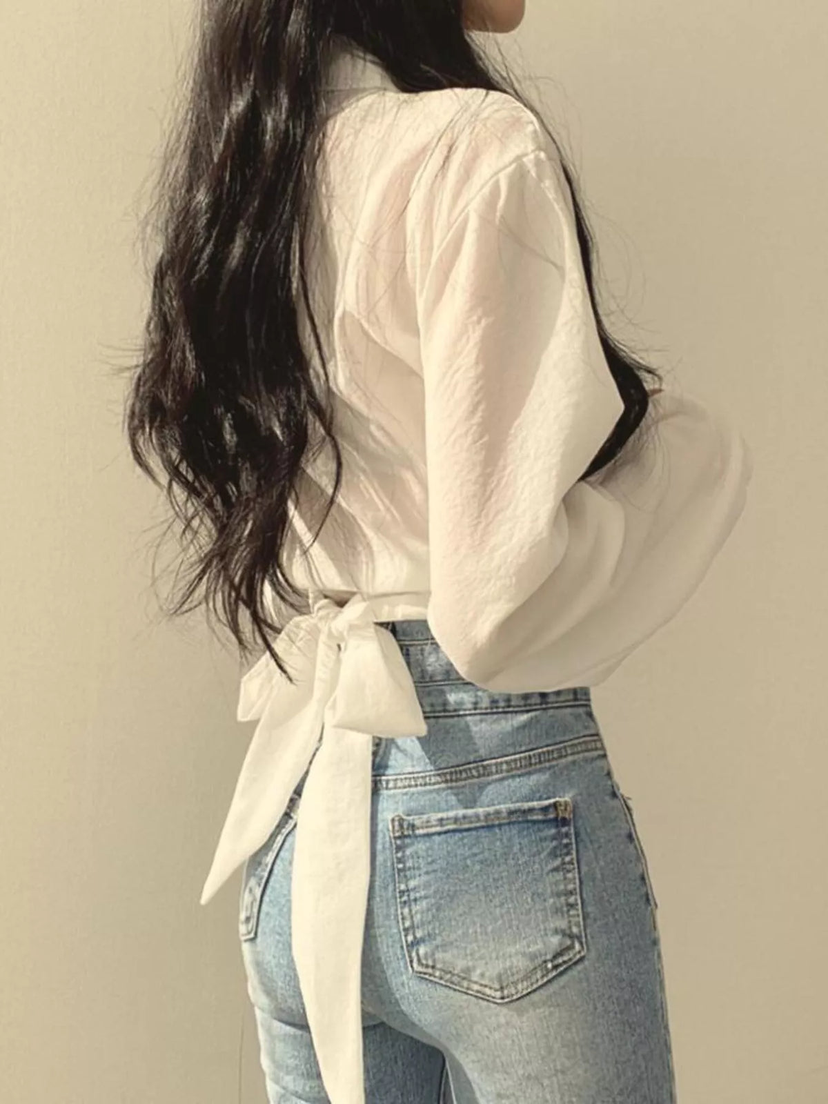 Twisted Front Long Sleeve Shirt