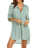 Full Size Side Slit Collared Neck Oversized Shirt Plus Size