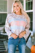 Round Neck Color Block Dropped Shoulder T-Shirt