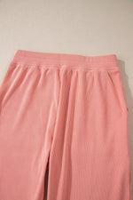 Ribbed Round Neck Top and Pants Set