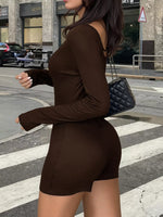 Zip-Front Long Sleeve Romper