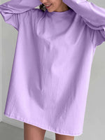 Round Neck Long Sleeve Oversized T-Shirt